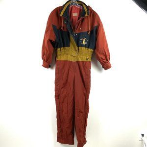 Authentic Bogner Vintage 80's Women's ski suit Colorblock Red jumpsuit Size 14